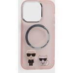 Pánske Designer Kryty na iPhone Karl Lagerfeld ružovej farby z plastu v zľave 