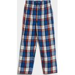 Chlapčenské Detské pyžamá Gant modrej farby s károvaným vzorom z bavlny do 8 rokov 