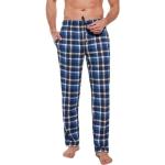 Pánske Dlhé pyžamové nohavice cornette modrej farby s geometrickým vzorom z bavlny 