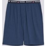 Pánske Šortky Gant Shield modrej farby v retro štýle z bavlny na gombíky 