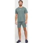 Pánske Krátke pyžamové nohavice HUGO zelenej farby z bavlny vo veľkosti XXL 