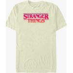 Pánske Tričká s krátkym rukávom queens béžovej farby v grunge štýle s motívom Stranger Things 