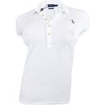 Dámske Designer Polo tričká Ralph Lauren bielej farby s vyšívaným vzorom z bavlny 