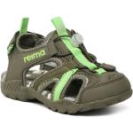 Chlapčenské Kožené sandále REIMA zelenej farby z koženky vo veľkosti 33 v zľave na leto 