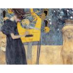 Obrazy žltej farby z dreva s motívom Gustav Klimt 