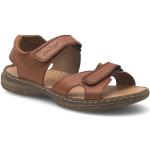 Dámske Kožené sandále Rieker hnedej farby vo veľkosti 45 na leto 