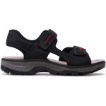 Pánske Kožené sandále Rieker čiernej farby vo veľkosti 45 na leto 