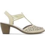 Dámske Kožené sandále Rieker bielej farby vo veľkosti 42 na leto 