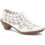 Dámske Kožené sandále Rieker bielej farby z koženky vo veľkosti 36 na leto 