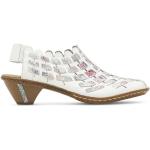 Dámske Kožené sandále Rieker bielej farby z koženky vo veľkosti 38 na leto 