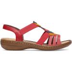 Dámske Sandále Rieker červenej farby vo veľkosti 36 na leto 