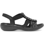 Dámske Kožené sandále Rieker čiernej farby z koženky vo veľkosti 36 na leto 