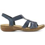 Kožené sandále Rieker tmavo modrej farby z koženky vo veľkosti 37 na leto 