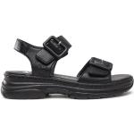Dámske Kožené sandále Rieker čiernej farby vo veľkosti 41 na leto 