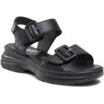 Dámske Kožené sandále Rieker čiernej farby vo veľkosti 41 v zľave na leto 