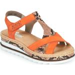 Dámske Kožené sandále Rieker oranžovej farby technológia Boa Fit Systém vo veľkosti 42 na leto 