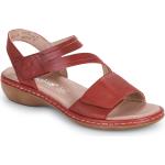 Dámske Kožené sandále Rieker červenej farby vo veľkosti 42 na leto 