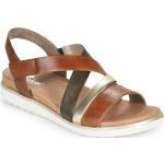 Dámske Kožené sandále Rieker hnedej farby vo veľkosti 41 v zľave na leto 