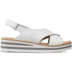 Dámske Kožené sandále Rieker bielej farby vo veľkosti 39 na leto 