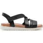 Dámske Kožené sandále Rieker čiernej farby vo veľkosti 38 na leto 