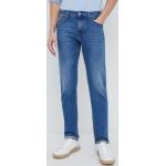 Pánske Designer Straight Fit jeans HUGO BOSS BOSS modrej farby regular z bavlny vo veľkosti XXS so šírkou 34 s dĺžkou 32 