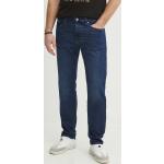 Pánske Designer Straight Fit jeans HUGO BOSS BOSS tmavo modrej farby regular z bavlny so šírkou 36 s dĺžkou 34 