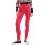 Dámske Straight Fit jeans Desigual Desigual ružovej farby regular z bavlny vo veľkosti L 