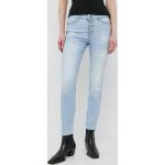 Dámske Skinny jeans Guess 1981 modrej farby z bavlny v zľave 