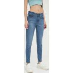 Dámske Skinny jeans LEVI´S 711 modrej farby z bavlny so šírkou 28 s dĺžkou 30 na gombíky v zľave udržateľná móda 