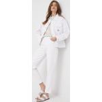 Rifľová bunda Calvin Klein Jeans dámska, biela farba, prechodná, oversize