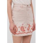 Dámske Riflové sukne Desigual Desigual ružovej farby z bavlny vo veľkosti XXS 