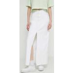 Dámske Riflové sukne Tommy Hilfiger TOMMY JEANS bielej farby z bavlny s dĺžkou: Maxi 