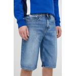 Pánske Riflové šortky Calvin Klein Jeans modrej farby z bavlny 