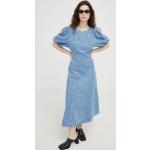 Dámske Dlhé šaty Gestuz BIO modrej farby z bavlny vo veľkosti S s dĺžkou: Maxi udržateľná móda 