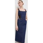 Dámske Riflové šaty Versace Jeans tmavo modrej farby z bavlny vo veľkosti M s dĺžkou: Pod kolená 