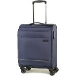 Malé cestovné kufre Rock modrej farby z polyesteru na zips integrovaný zámok objem 30 l 