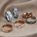 Dámske Postriebrené prstene oceľovo šedej farby s kvetinovým vzorom z nehrdzavejúcej ocele 