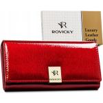 Dámske Kožené peňaženky rovicky červenej farby v elegantnom štýle 