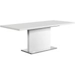 Jedálenské stoly Kondela bielej farby z nehrdzavejúcej ocele rozkladacie vysoko lesklý povrch v zľave 