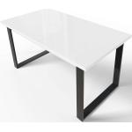 Jedálenské stoly bielej farby MDF rozkladacie vysoko lesklý povrch 