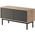 TV stolíky Kondela sivej farby v minimalistickom štýle z dubového dreva 