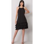 Dámske Denné šaty FashionHunters čiernej farby z viskózy v zľave 