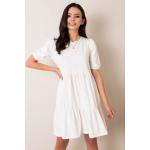 Dámske Mini šaty rue paris bielej farby z bavlny v zľave 