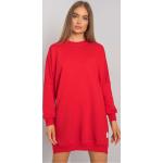 Dámske Pletené šaty FashionHunters červenej farby z bavlny v zľave 