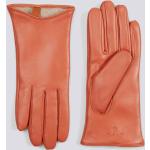 Dámske Kožené rukavice Gant oranžovej farby 