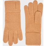 Dámske Pletené rukavice Gant hnedej farby v minimalistickom štýle 