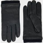 Pánske Kožené rukavice Gant čiernej farby v elegantnom štýle zo zamatu 