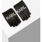 Dámske Designer Rukavice bez prstov Karl Lagerfeld čiernej farby so zebrovým vzorom 