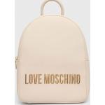 Dámske Designer Batohy do mesta Moschino Love Moschino béžovej farby z polyuretánu Vegan 