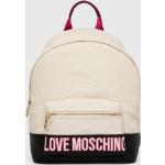 Dámske Designer Batohy do mesta Moschino Love Moschino béžovej farby z bavlny 
